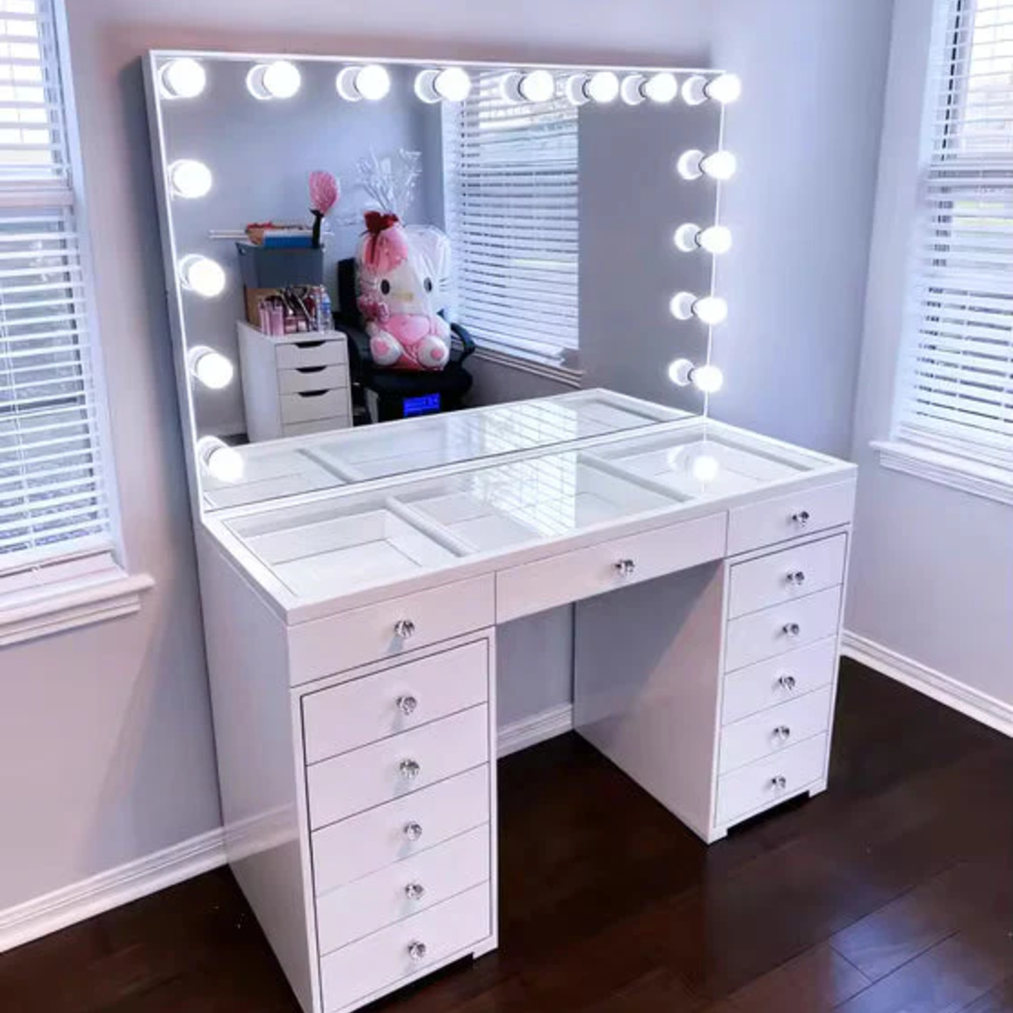 Coiffeuse avec Miroir & Rangement – Image 2