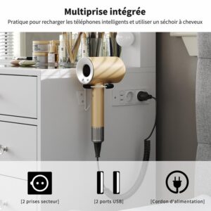 Coiffeuse avec Miroir & Rangement – Image 4