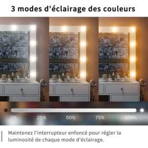 Coiffeuse avec Miroir & Rangement – Image 5