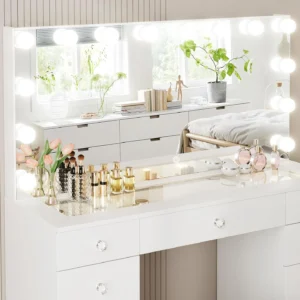 Coiffeuse avec Miroir & Rangement – Image 6