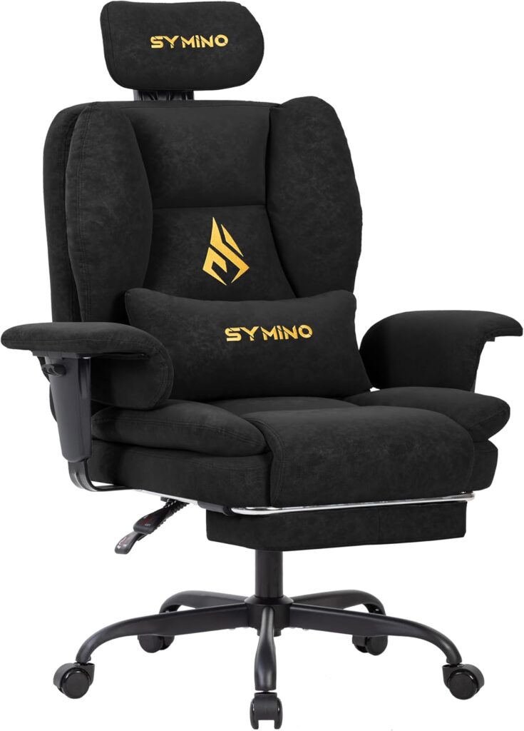 Fauteuil Gamer avec Repose-Pieds – 8h assis sans avoir mal au dos