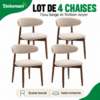Lot de 4 Chaises - Style Nordique Beige
