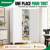 Armoire 2 Portes - 6 Niveaux & Étagères Réglables