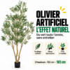 Olivier Artificiel Réaliste - Tronc en Bois Naturel 152 ou 183 cm