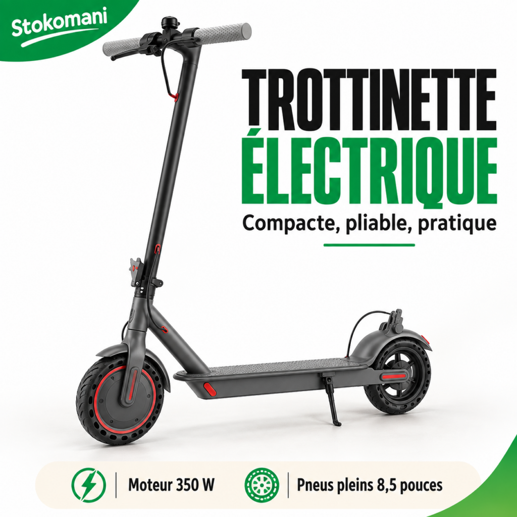 Trottinette Électrique — Moteur 350W, Pliable & Connectée