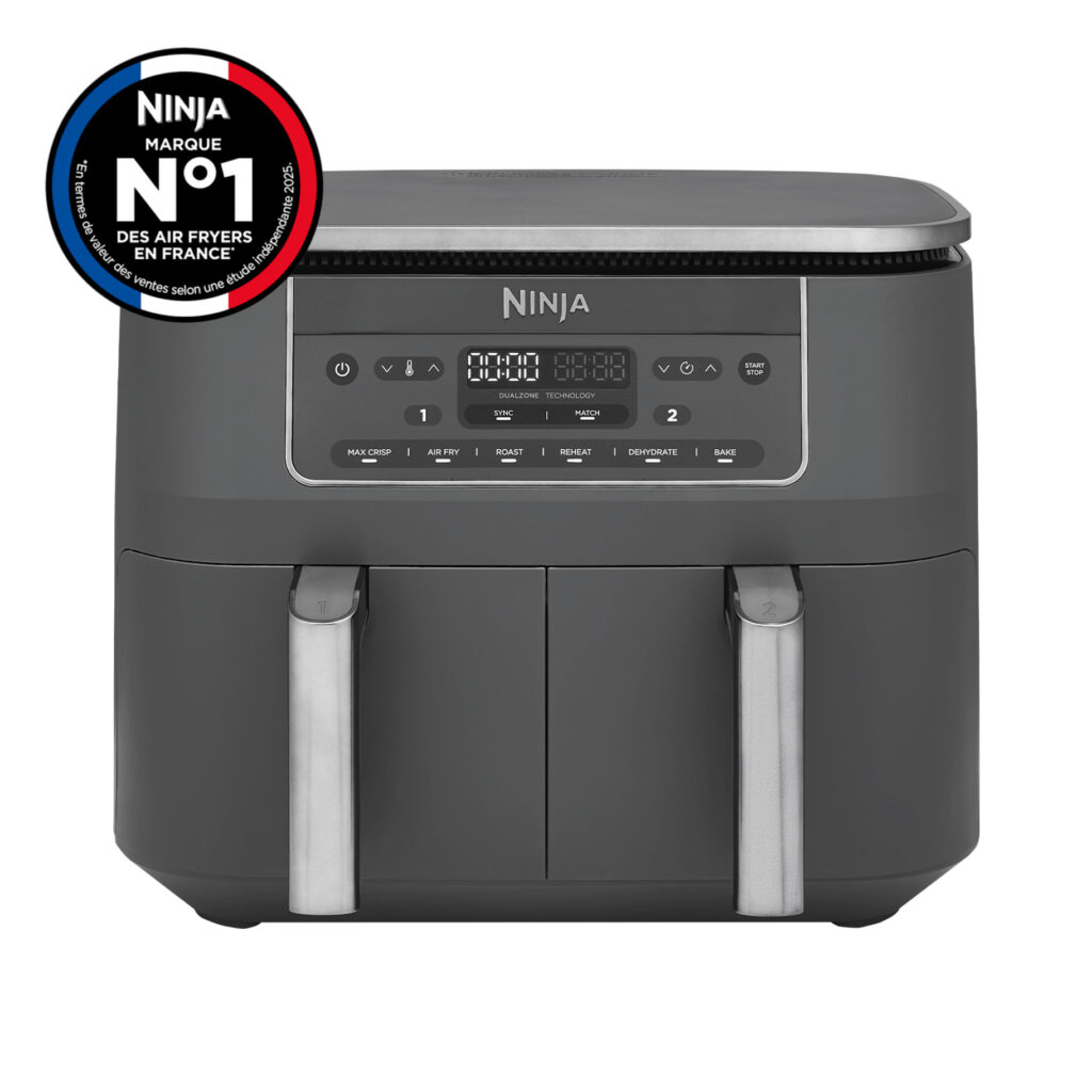 Air Fryer Ninja 6-en-1 – Steak-frites prêts en même temps